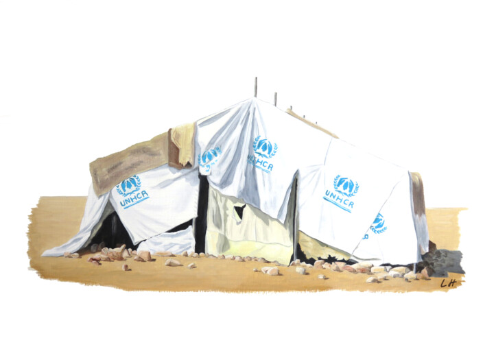 Tente UNHCR 绘画, 8.3x11.7 in