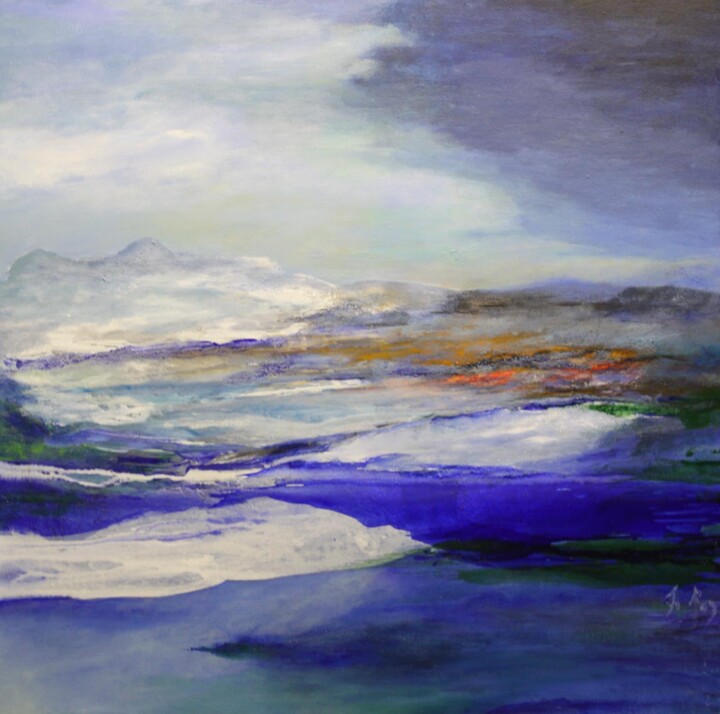 Painting titled "Lontananza" by Arun Roy, Original Artwork, Acrylic Mounted on Wood Stretcher frame