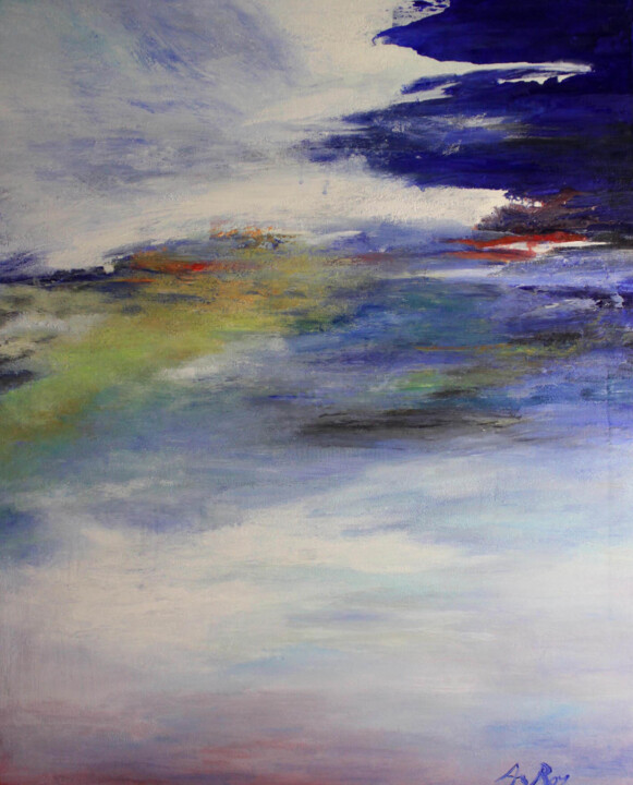 Painting titled ""Islas I"" by Arun Roy, Original Artwork, Acrylic Mounted on Wood Stretcher frame