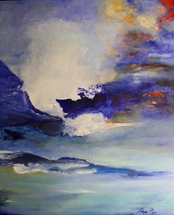 Painting titled ""Islas II"" by Arun Roy, Original Artwork, Acrylic Mounted on Wood Stretcher frame