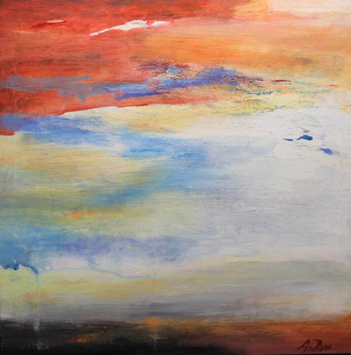 Painting titled ""Sintesis de Color…" by Arun Roy, Original Artwork, Acrylic Mounted on Wood Stretcher frame