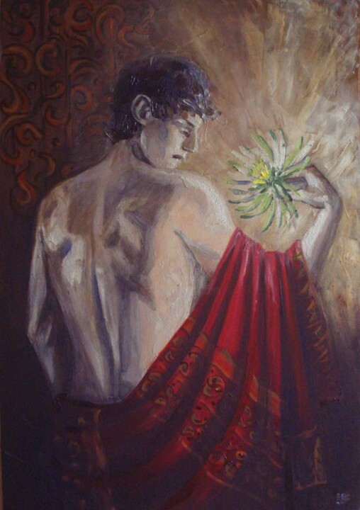 Night flower 绘画, 29.5x21.7 in
