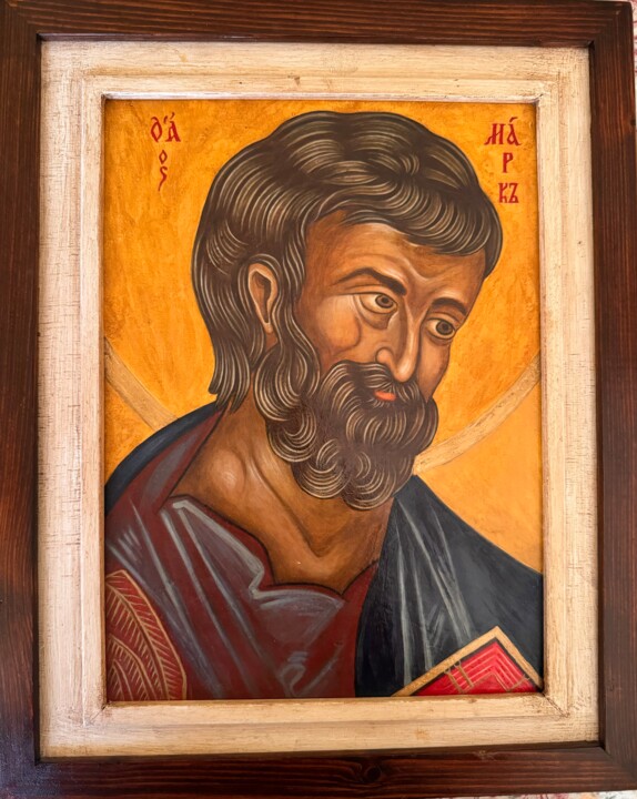 Apostle Mark. Painting, 15.7x12.6 in