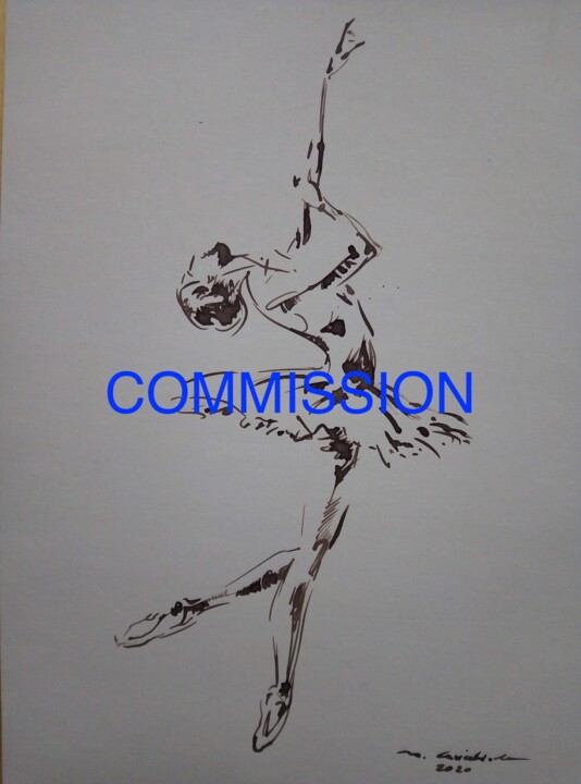 Drawing titled ""Ballerina" (COMMIS…" by Maurizio Cavicchiola, Original Artwork, Ink