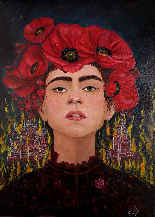 "Fire of Freedom" Pittura, 27,6x19,7 in