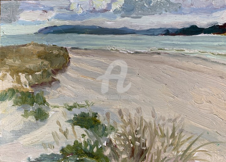 Painting titled "Sand Dunes, East He…" by Georgina Rey, Original Artwork, Oil