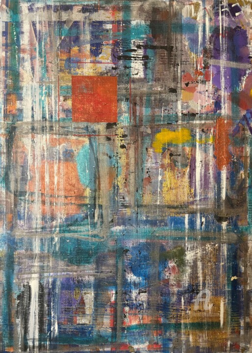 Schilderij getiteld "The Arrival" door John Long, Origineel Kunstwerk, Acryl Gemonteerd op Andere stijve panelen