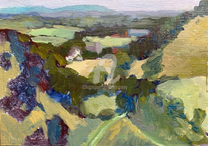 Painting titled "Devil's Dyke, South…" by Georgina Rey, Original Artwork, Oil