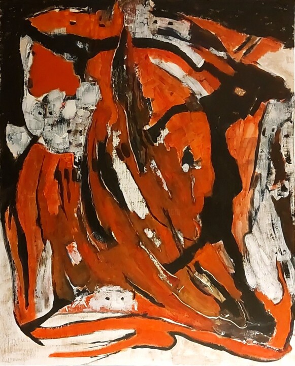Un monde spécialement fou et obscène nous attend. 绘画, 39.4x31.9 in