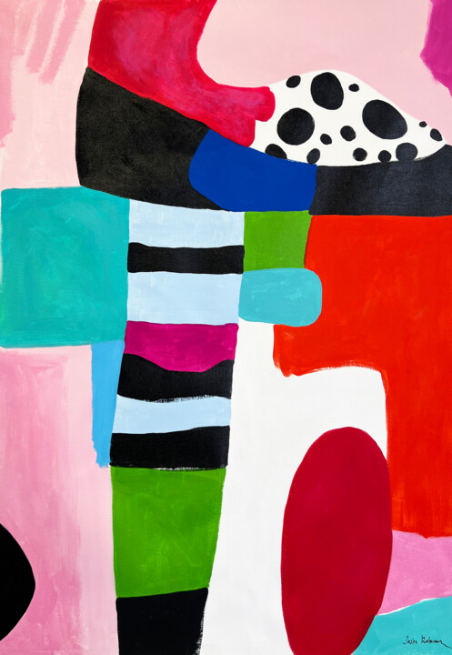 Painting titled "Bold Colorful Abstr…" by Sasha Robinson, Original Artwork, Acrylic