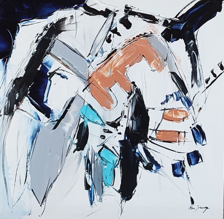Méli-Mélo - tableau minimaliste abstrait 绘画, 11.8x11.8 in
