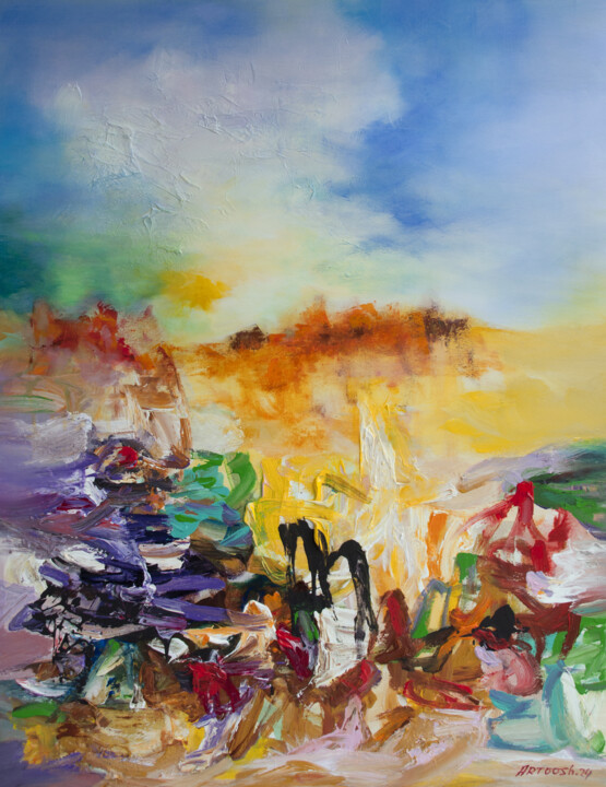 Abstrait-61-24 绘画, 45.7x35 in