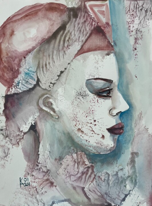 Modern Nefertiti 绘画, 12x9 in