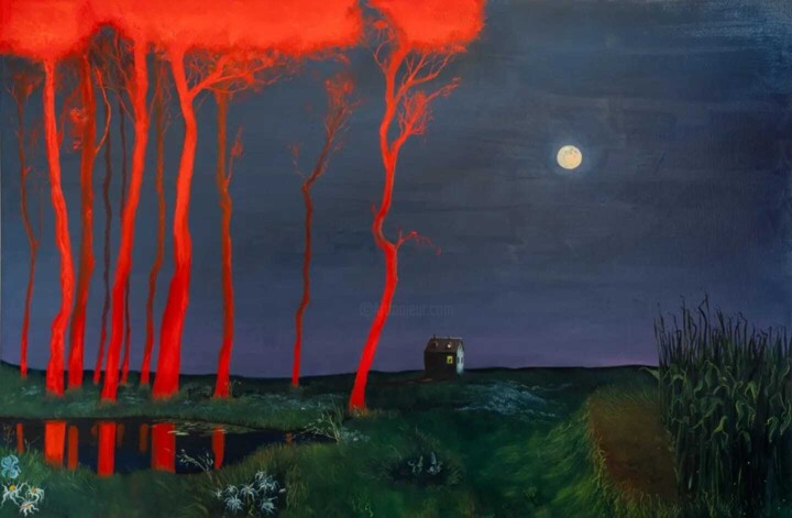 Rosso di sera Schilderij, 39,4x59,1 in
