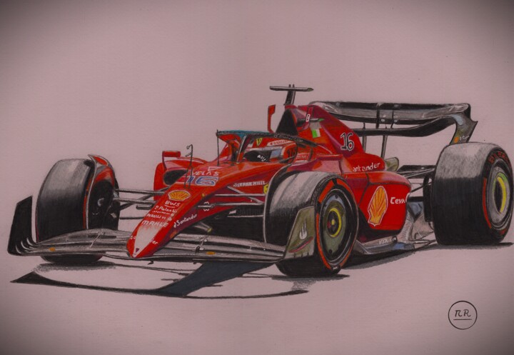 Ferrari F1-75 图画, 11x15.8 in