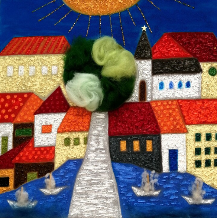 L'Arbre de Vie Schilderij, 15,8x15,8 in