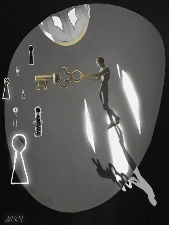 Digital Arts titled "Quest" by Lena Kolambet, Original Artwork, Digital Collage Mounted on artwork_cat.