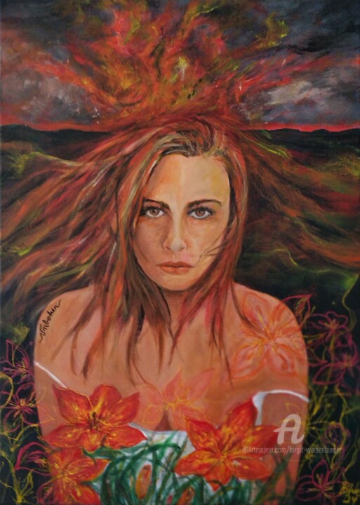 Feuerlilie - Fire Lilly (Unbroken) Картина, 27,6x19,7 in