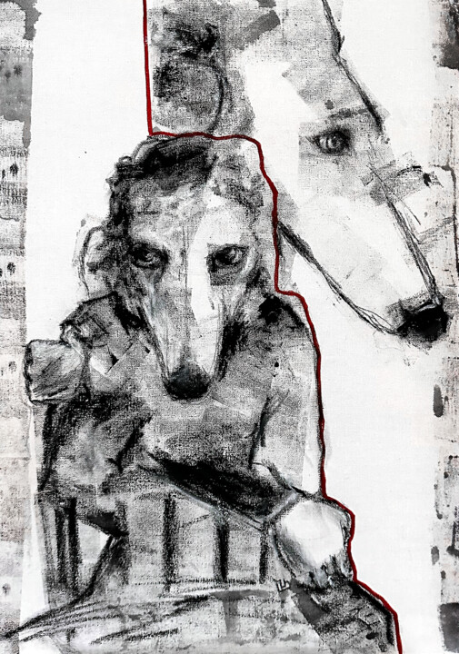 M. Chien de chasse 绘画, 15.7x23.4 in