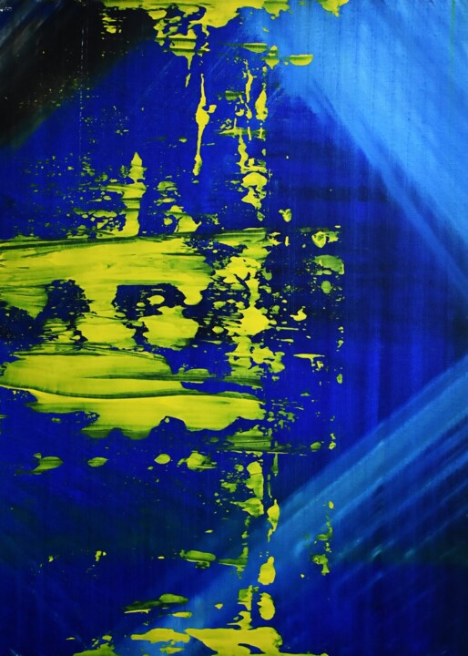 Yellow on blue 摄影, 23.4x16.5 in
