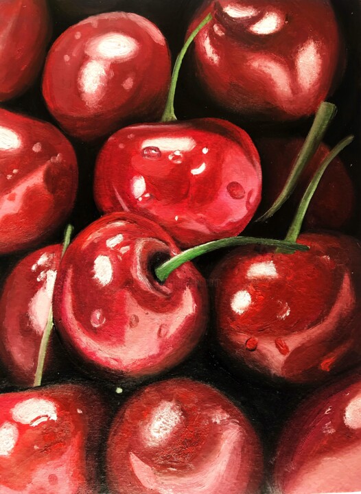 Juicy cherry 绘画, 35.4x27.6 in