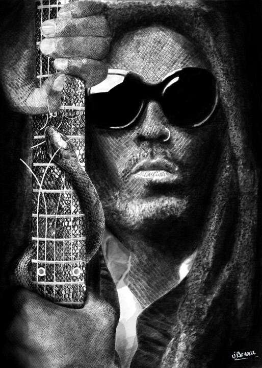 Lenny Kravitz 数字艺术, 27.6x19.7 in