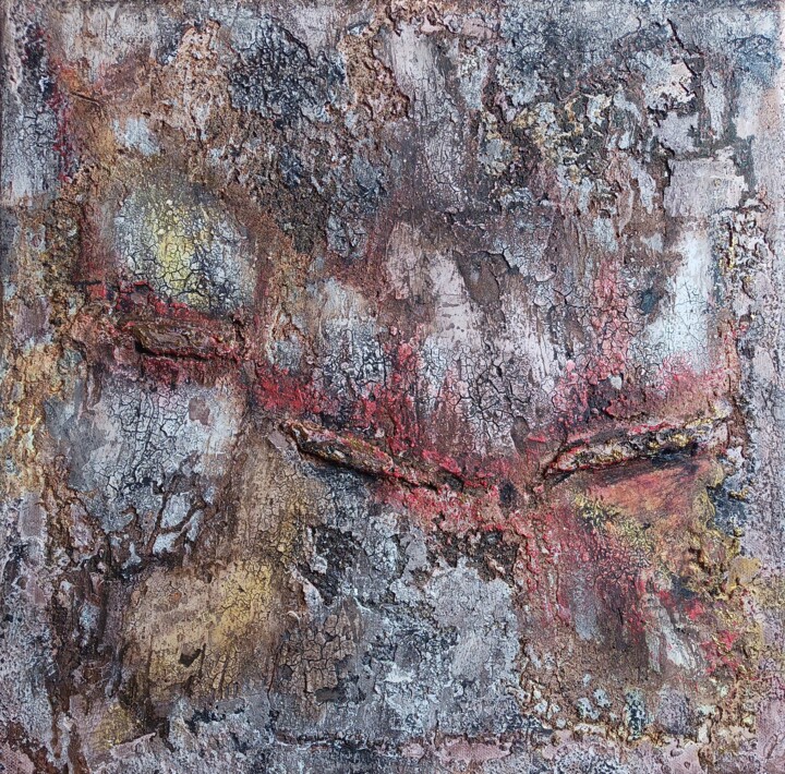 "Terra inquieta" textured painting 绘画, 15.8x15.8 in