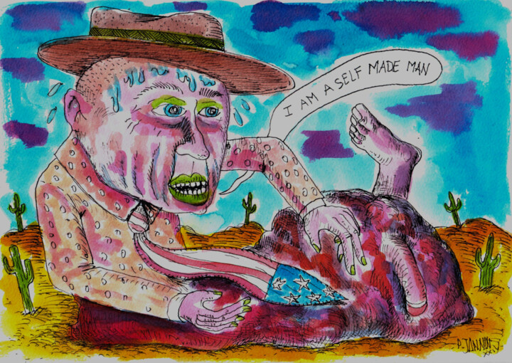 An american self mud man Resim, 8,3x11,7 in