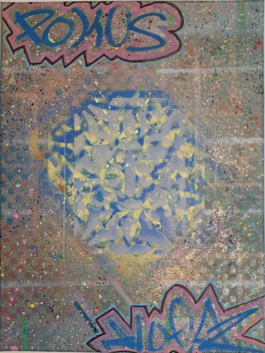 绘画 标题为“Talismafazhos” 由Lord Faz, 原创艺术品, 喷漆 安装在木质担架架上
