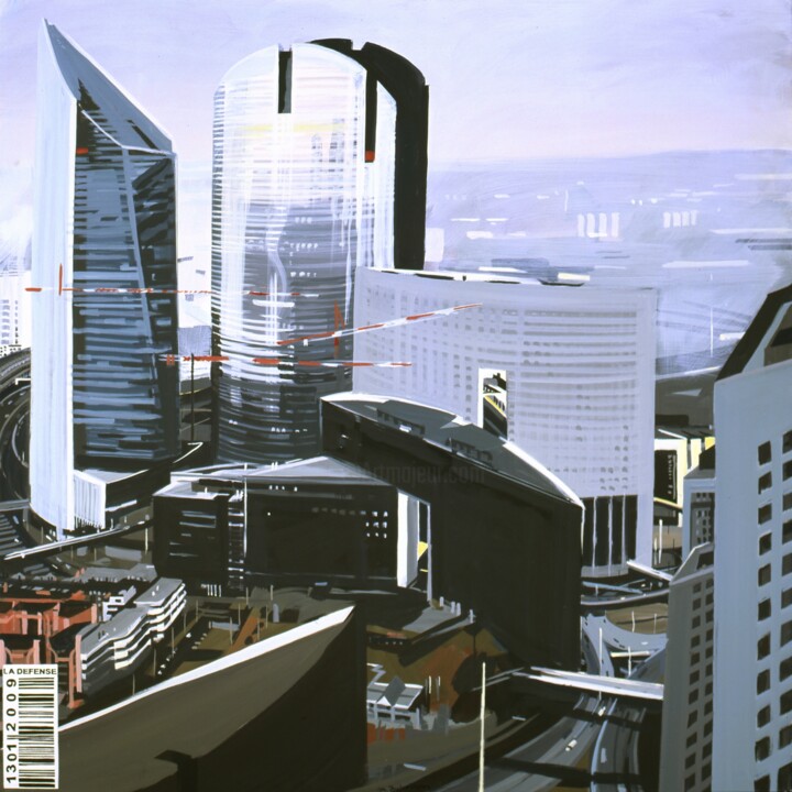 N°1 - Tours Granite et Société Générale depuis la Tour 2000 미술작품, 59.1x59.1 in