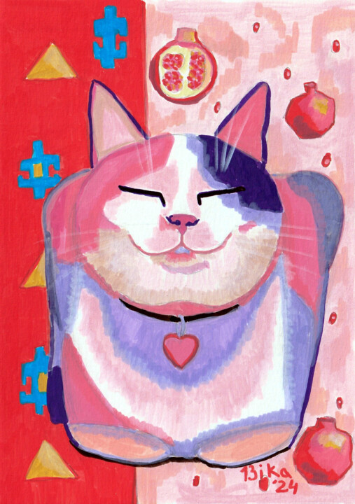 Cat #9 绘画, 8.3x5.8 in