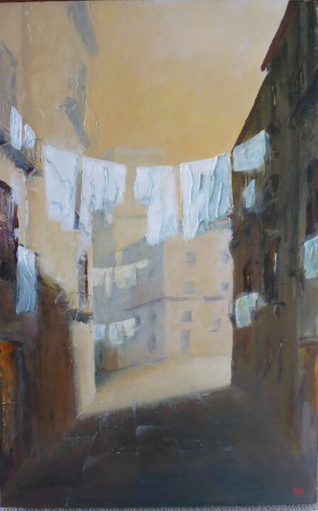 Pintura titulada "Ressenti 44 - Vu au…" por André Robert Deschamps, Obra de arte original, Oleo