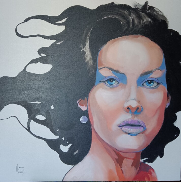 La ragazza con l' orecchino di perla 绘画, 27.6x27.6 in