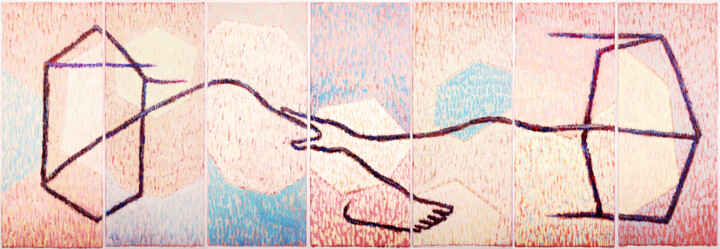 Manos y Pies 3 绘画, 35.8x99.2 in