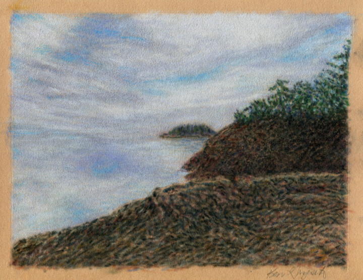 Drawing titled "Deception Pass" by Ken Grzesik, Original Artwork, Pastel
