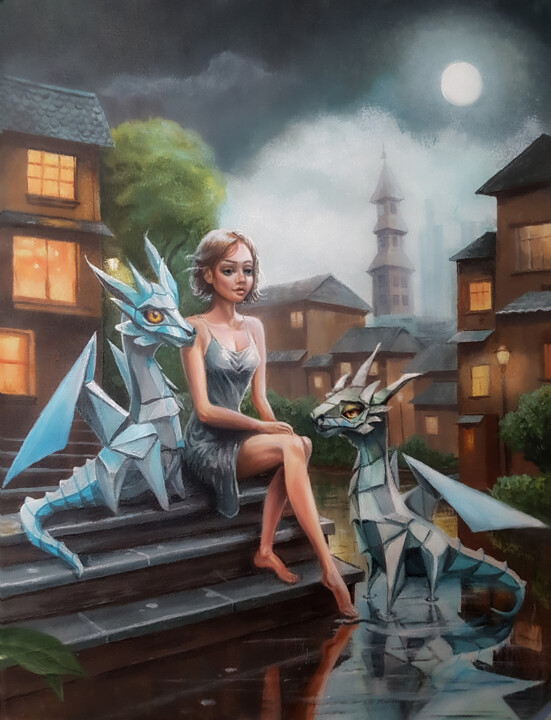 Приручи своих драконов 绘画, 19.7x15.8 in