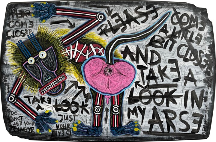 LOOK INTO HIS ARSE 绘画, 35x53.2 in