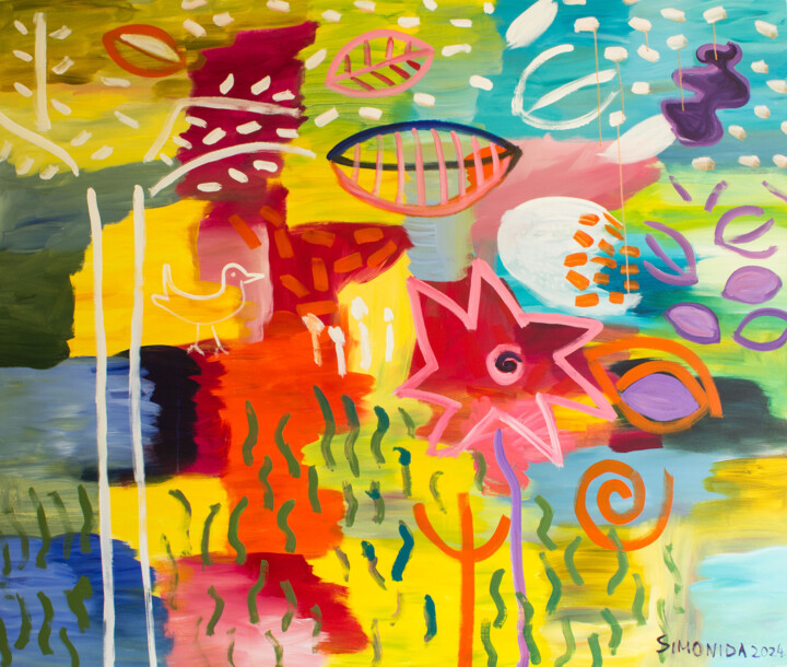 Spring in Alice's Garden 미술작품, 61x72.8 in