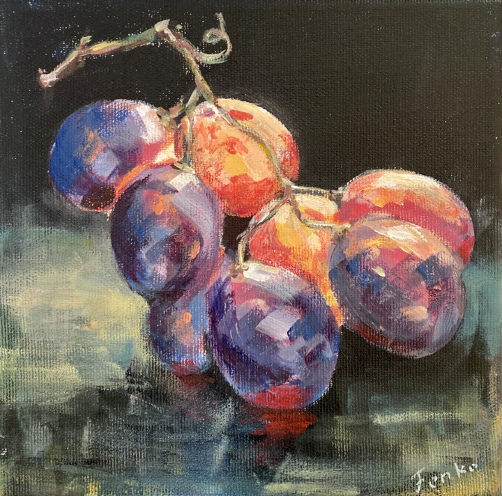 Grapes 绘画, 7.9x7.9 in