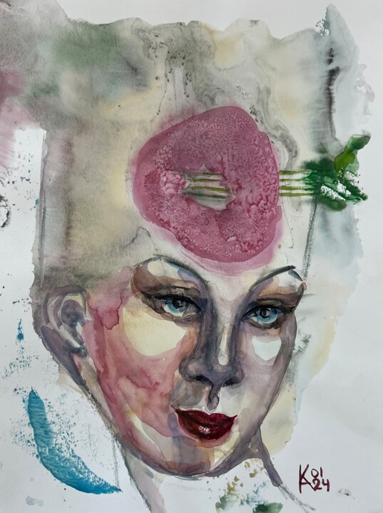 Woman Cupid 绘画, 12x9 in