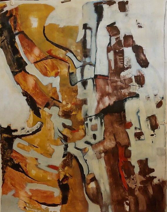 Agonie de la pensée. 绘画, 44.9x33.9 in