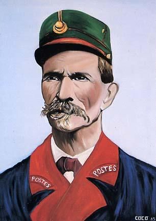 Painting titled "Facteur Cheval Port…" by Coco Peintre Du Facteur Cheval, Original Artwork, Oil