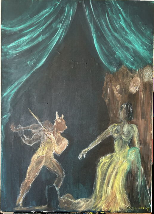 Peinture intitulée "Faces" par Bariş Özcengiz, Œuvre d'art originale, Acrylique