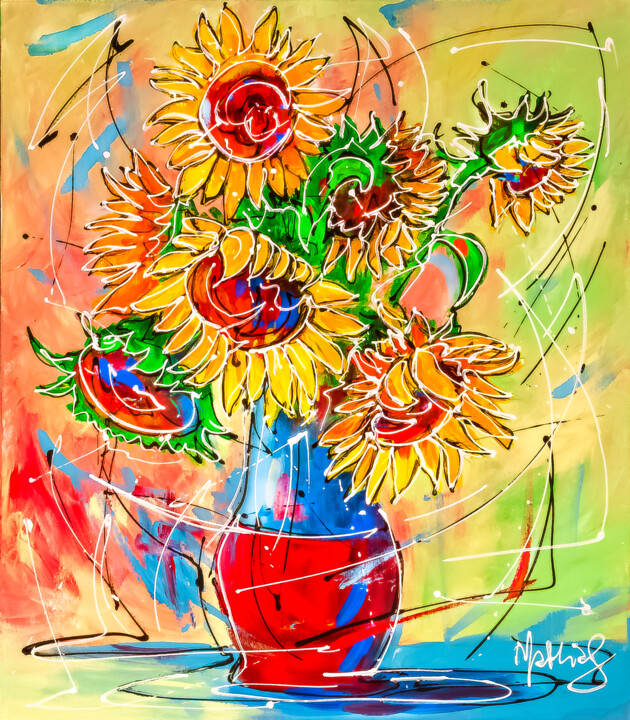 Sunflower 绘画, 31.5x27.6 in