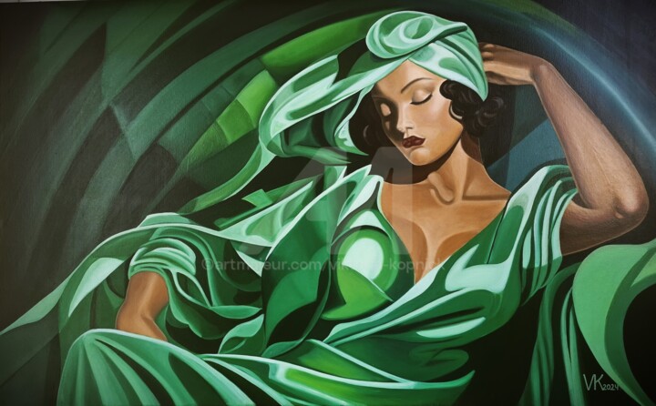 Grüne Träume 绘画, 28.7x45.7 in