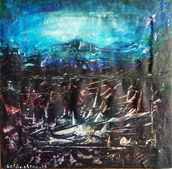 Night in Cappadocia 绘画, 19.7x19.7 in