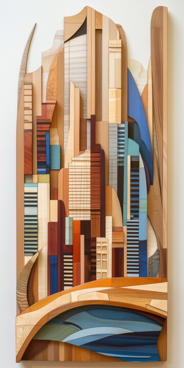 Digital Arts titled "Harmonious Cityscap…" by Alberto Capitani, Original Artwork, AI generated image