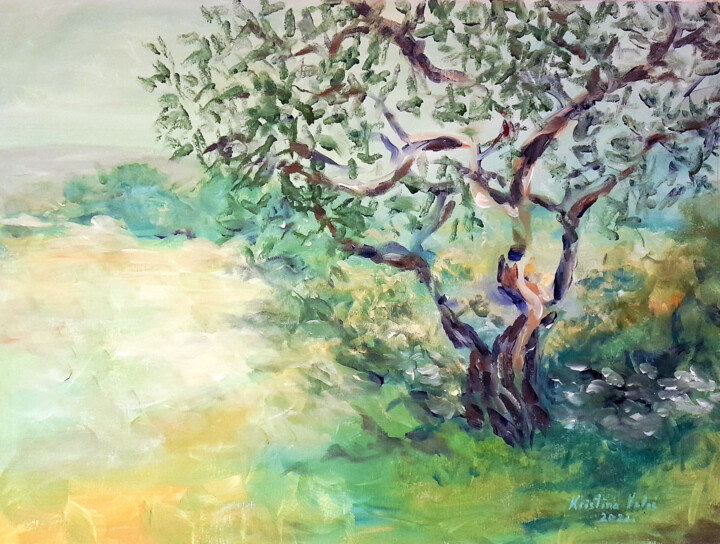 Painting titled "Olive tree #9" by Kristina Valić, Original Artwork, Acrylic