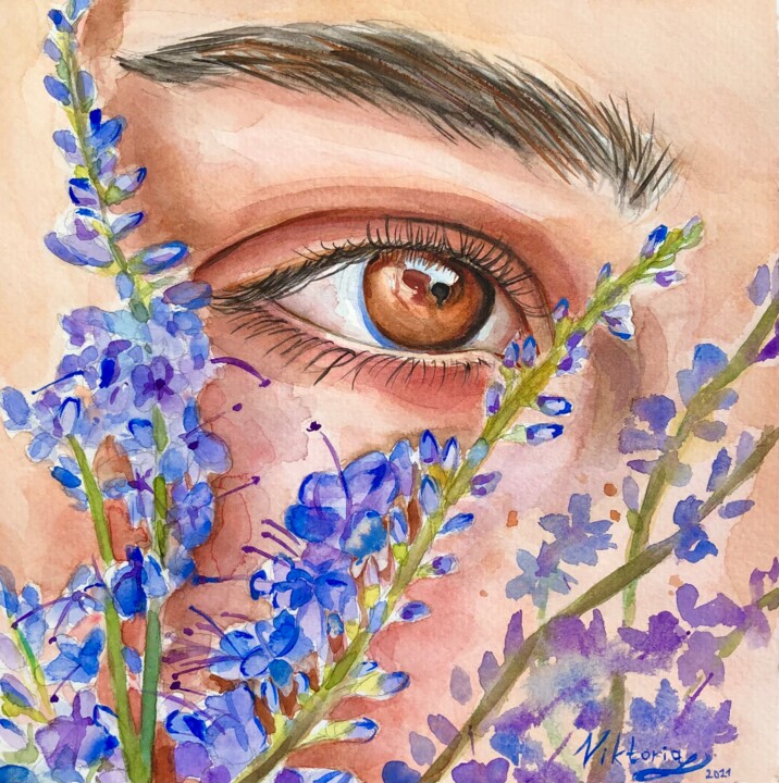 Brown eyes 图画, 7.9x7.9 in