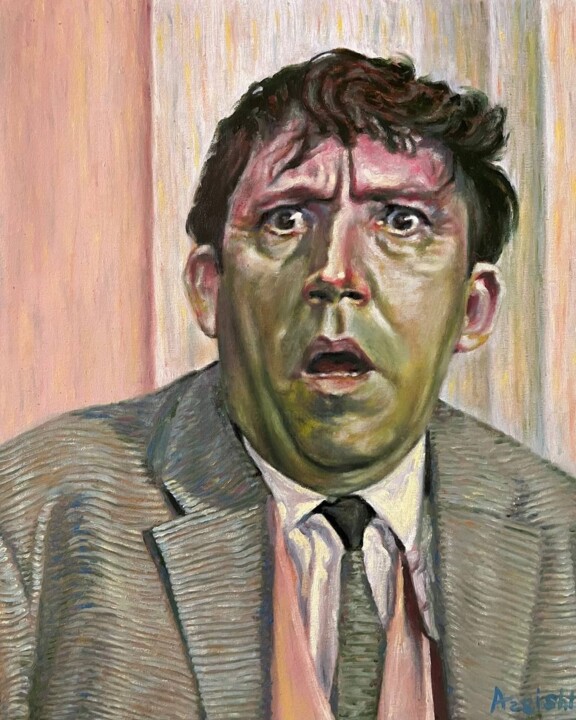 Yuri Nikulin. Red-violet misunderstanding and Green wonder 绘画, 19.7x15.8 in